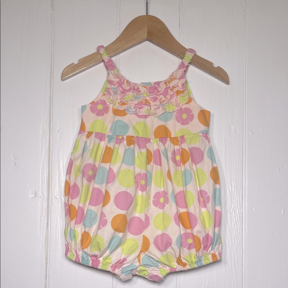 MARMALADE VGUC Multicolor Polka Dot Flower Ruffle Romper
